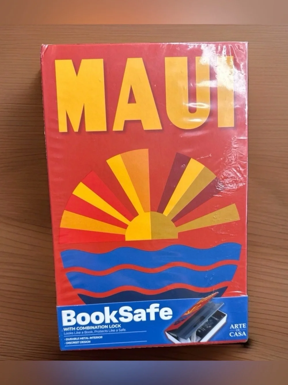 NEW! Arte de Casa MAUI BOOK BookSafe Portable Combination Lock Box Large Metal